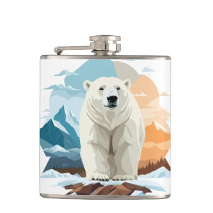 Petaca Vector de Oso Polar Arte Animal Majestuoso Natural
