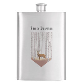 Petaca Venado en bosques de aves / Nombre personalizado