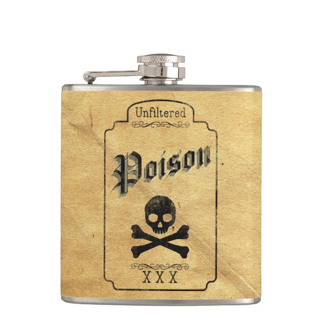 Petaca Veneno sin filtro - Humor gótico oscuro (Anverso)