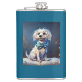 Petaca Very Cute Lil Doggie With Blue Bow Tie