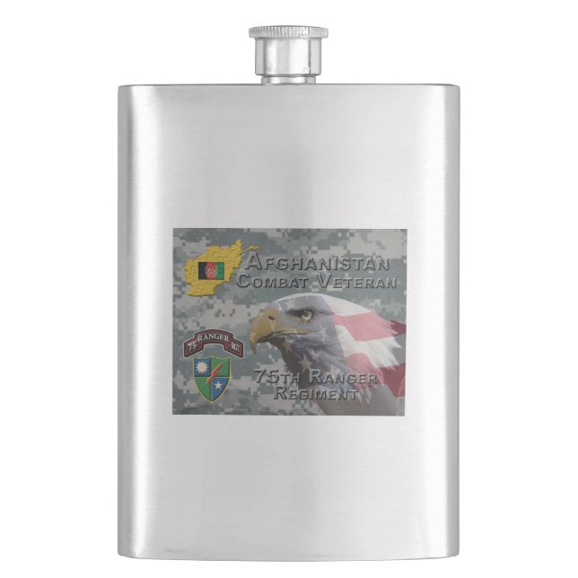 Petaca Veterano de combate afgano 75º Regimiento Ranger (Anverso)