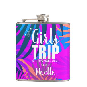 Petaca Viaje de Chicas tropicales con corona, año y nomb