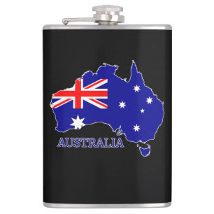 Petaca Viajes de mapas de bandera australiana