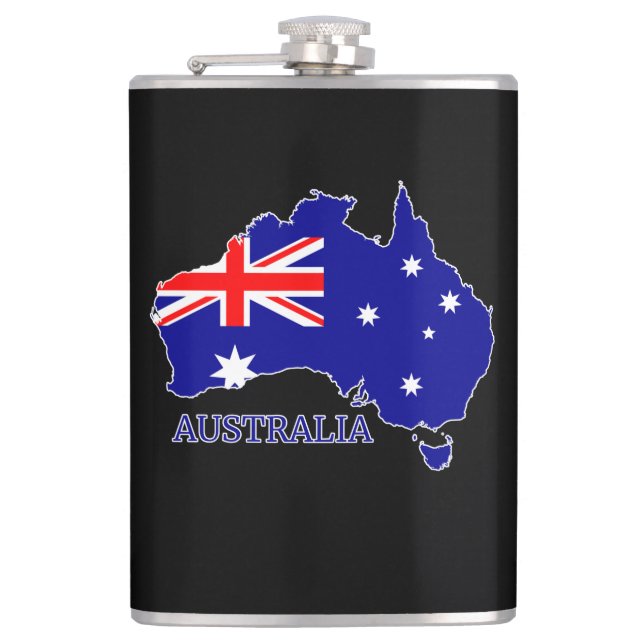 Petaca Viajes de mapas de bandera australiana (Anverso)