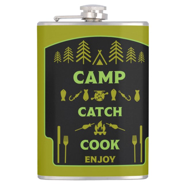 Petaca Viajes De Pesca De Campamento Y Captura (Anverso)