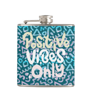 Petaca Vibes positivas sólo boho geométrico verde