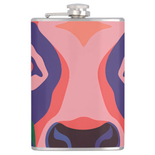 Petaca Vibrant Pop Art Cow Face Portrait