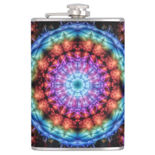 Petaca Vibrante Tie Dye Kaleidoscope Arcoiris Mandala