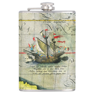 Petaca Victoria, mapa de antigüedades Océano Pacífico