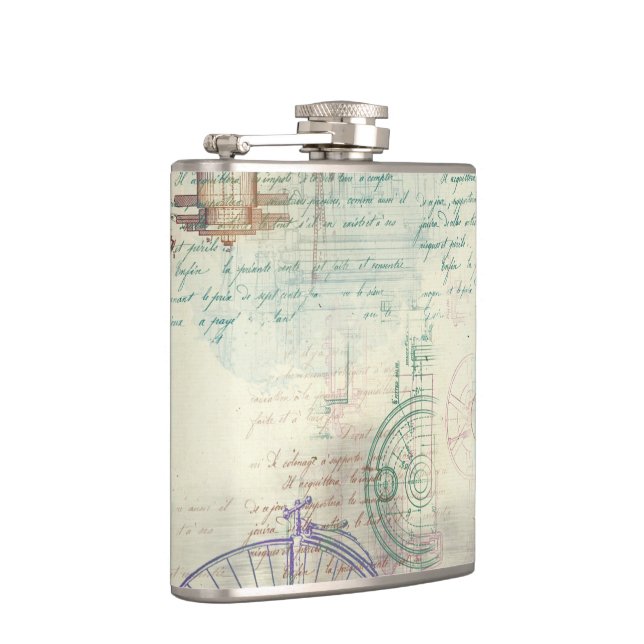 Petaca Victorian Steampunk | Grunge Pastel de acuarela (Derecha)