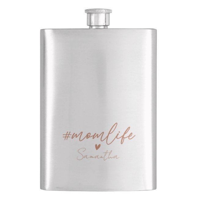 Petaca Vida de mamá - Diseño de encanto rústico (Anverso)