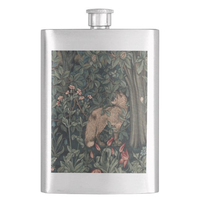 Petaca Vida silvestre William Morris Greenery Fox (Anverso)