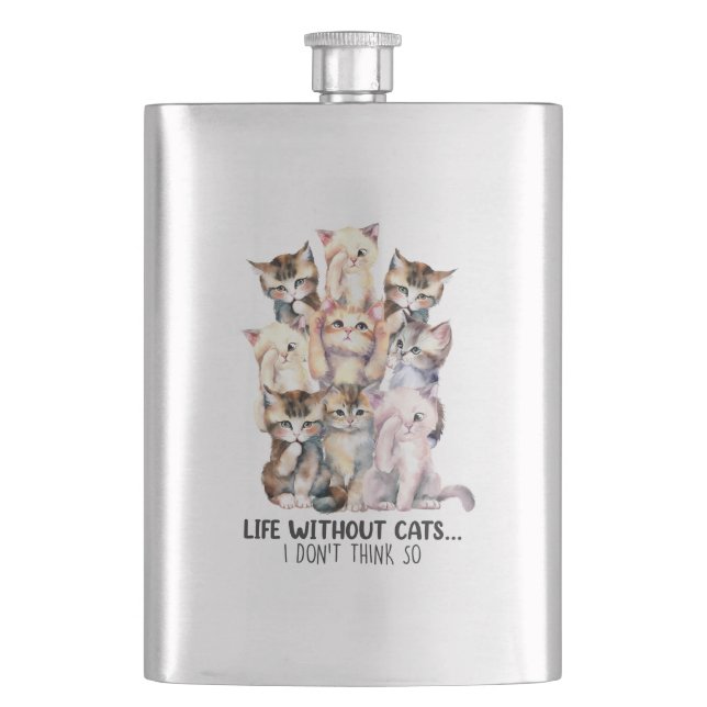 Petaca ¿Vida sin gatos? No lo creo (Anverso)