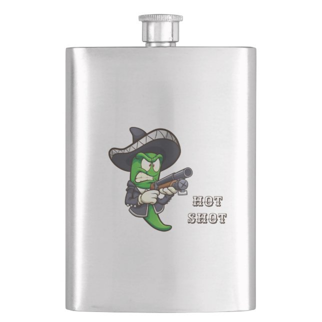 Petaca Vidrio de disparo de chile caliente (edición) (Anverso)