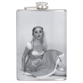 Petaca Viejo Chica de Pinup retro Viejo Flask de cadera