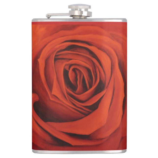 Petaca "Viendo" el frasco envuelto vinilo rojo (Anverso)