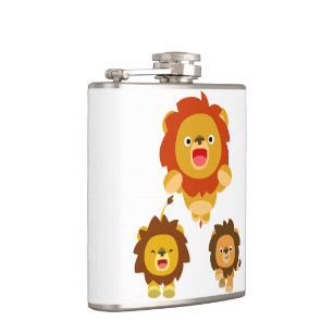 Petaca '¡¡Viene!!!" Tres Cuadros Personalizados Leones Hi