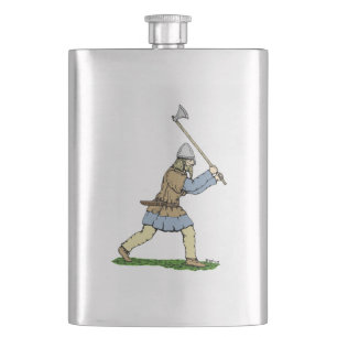 Petaca Viking Warrior Wielding Broad-Ax