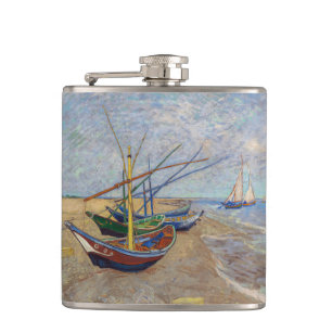 Petaca Vincent van Gogh - Barcas de Pesca en la Playa