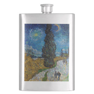 Petaca Vincent van Gogh - Camino con ciprés y estrella