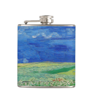 Petaca Vincent van Gogh - Campos de trigo bajo nubes de t