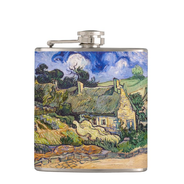 Petaca Vincent Van Gogh - Casas de paja en Cordeville (Anverso)