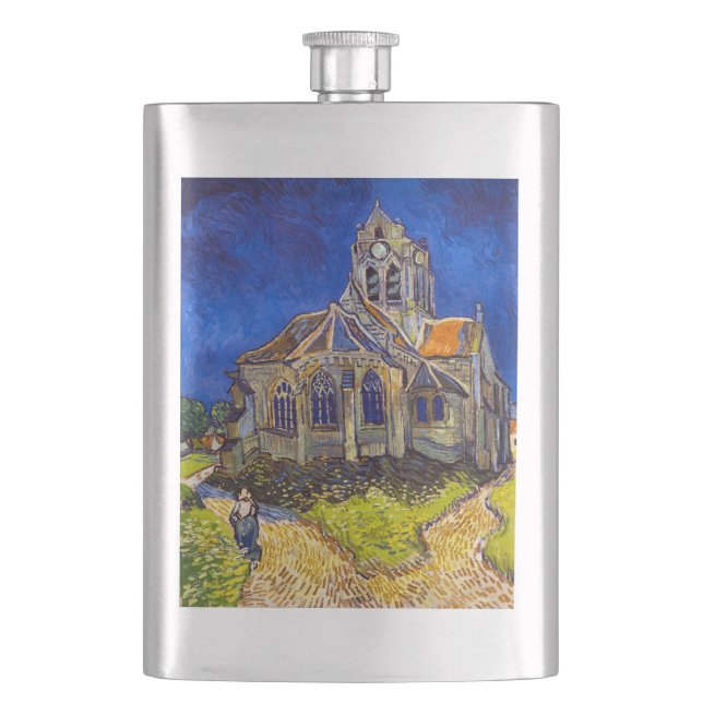Petaca Vincent van Gogh - La Iglesia de Auvers (Anverso)