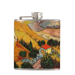 Petaca Vincent van Gogh - Paisaje, Casa y Labrador
