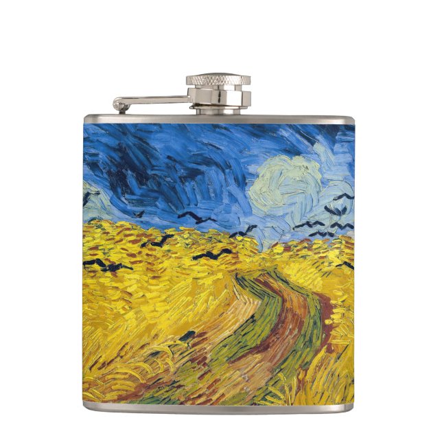 Petaca Vincent van Gogh - Wheatfield con cuervos (Anverso)