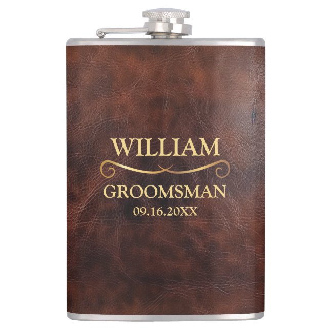 Petaca Vinilo Envuelto de Cuero Falso (Anverso)