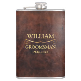 Petaca Vinilo Envuelto de Cuero Sintético