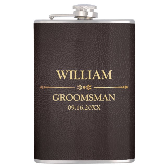 Petaca Vinilo Envuelto de Cuero Sintético (Anverso)