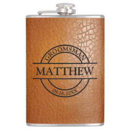 Petaca Vinilo Envuelto de Cuero Sintético