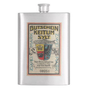 Petaca Vintage 1921 2 Mark Notgeld Banknote Premium Flask
