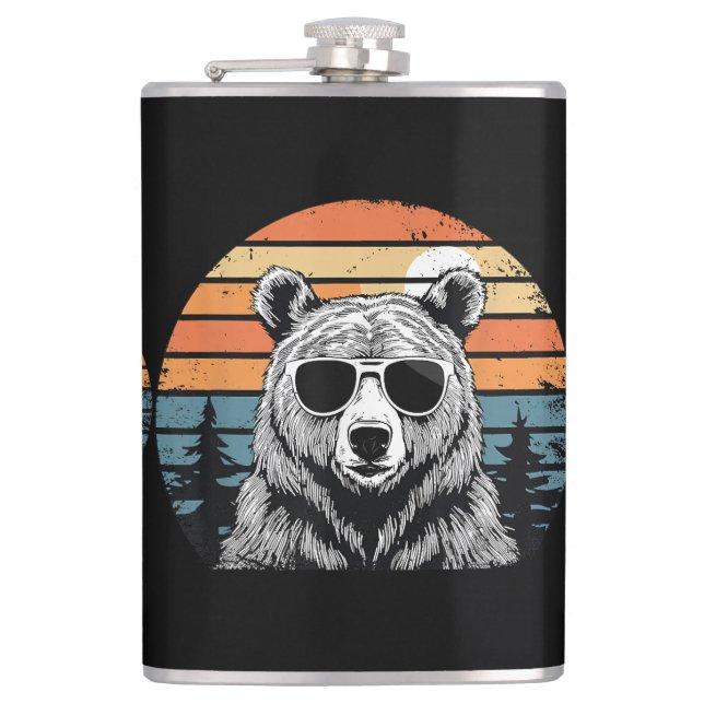 Petaca Vintage Bear with Sunglasses (Anverso)