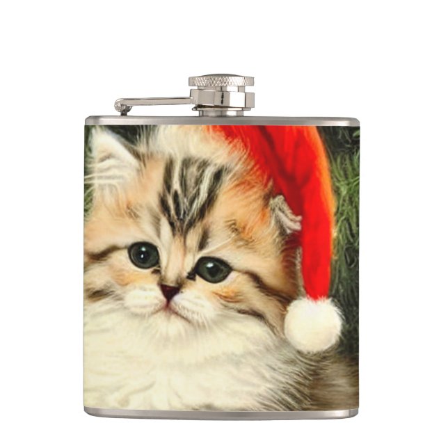 Petaca Vintage Christmas Kitten (Anverso)