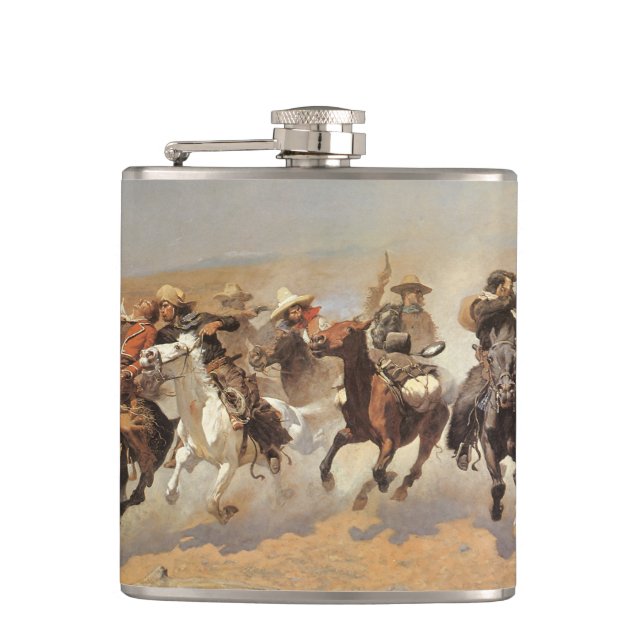 Petaca Vintage Cowboys (Vaqueros vintage), un salto para  (Anverso)