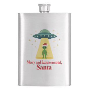 Petaca Vintage de ciencia ficción Alien Navidad OVNI Para