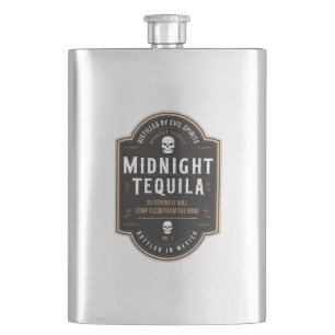 Petaca Vintage del partido Tequila Halloween de medianoch
