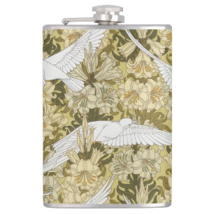 Petaca Vintage Estampado Floral Verde Salvia Paloma y Lir