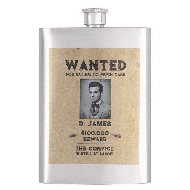 Petaca Vintage Fun Convicto Reward Western Wanted (Anverso)