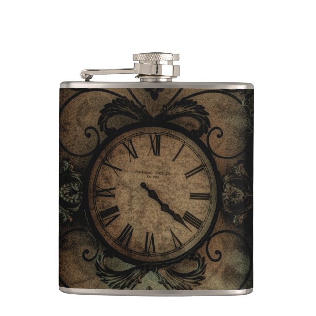 Petaca Vintage Gothic Antique Wall Clock Steampunk (Anverso)