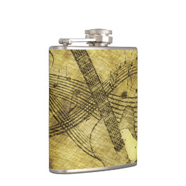 Petaca Vintage Guitar and Music Notes Flask