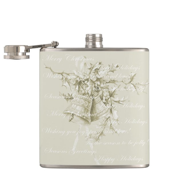 Petaca Vintage navidad campanas neutras (Abierto)