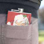 Petaca Vintage Navidad Santa Claus, jolly y Winking<br><div class="desc">Diseño de vacaciones de Navidades de ilustracion de época con un feliz y alegre Santa Claus usando un gorra y guiñando el ojo como si tuviera un secreto. Ho,  ho,  ho,  ¡Feliz Navidad!</div>