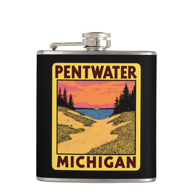 Petaca Vintage Pentwater Michigan (Anverso)
