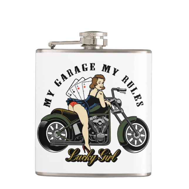 Petaca Vintage Pin Up Chica Flask (Anverso)