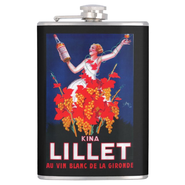 Petaca Vintage PosterEurope de Lillet de las kinas (Anverso)
