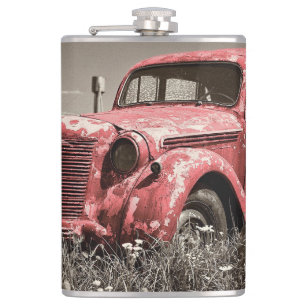 Petaca Vintage Rusty Red Truck Flask