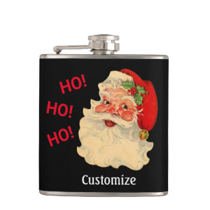 Petaca Vintage Santa Claus Face Vinyl Wrapl Flask